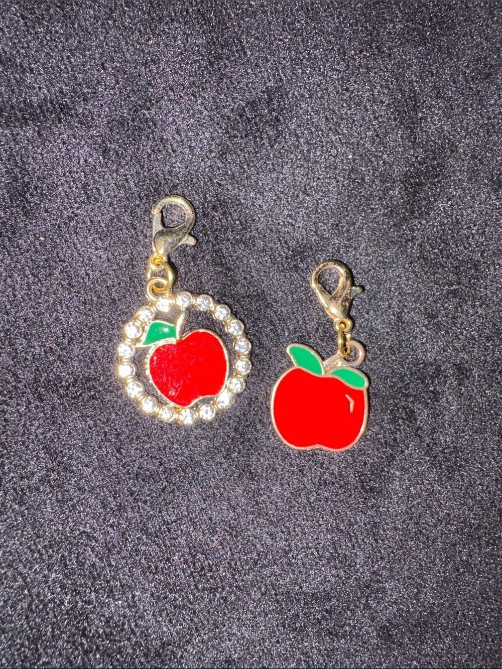 2 Apple Charm in Red New